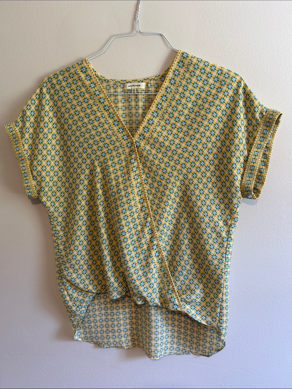 Max Studio Wrap-Front Top - Size Small